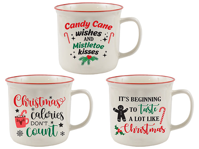 Carton of 12 Christmas Holiday Stoneware Mug