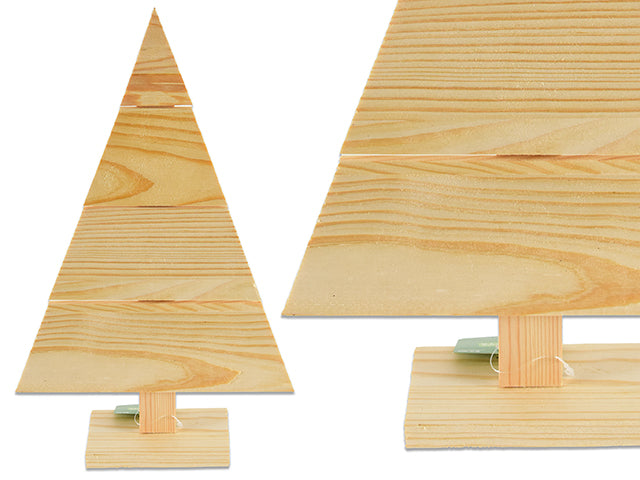 Carton of 24 14.75in(H) x 9-3/8in(L) Xmas Decor Your Own Wooden Die-Cut Pine Tree Tabletop Decoration. Cht.