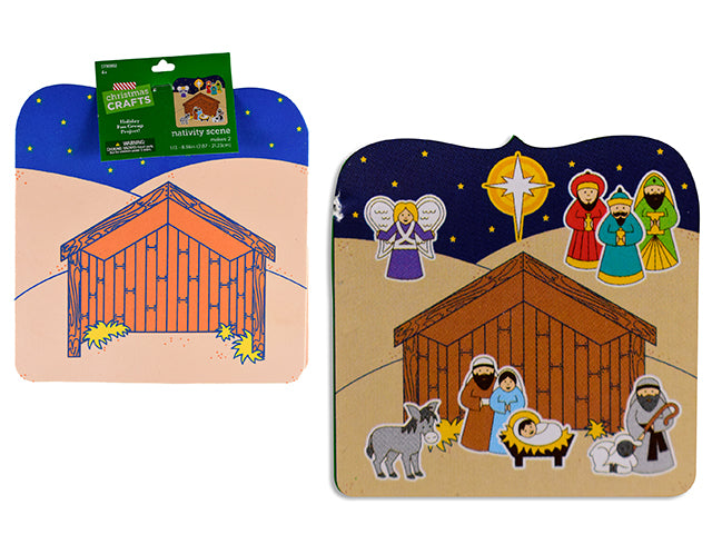 Carton of 24 2pk Xmas EVA Foam Nativity Kit. Fold Over h/c.