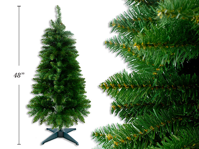 Carton of 2 4ft PVC Xmas Tree w/Plastic Stand. 300 Tips x 6cm Tip Width. White Box w/Label.