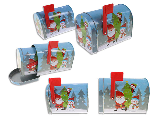 Carton of 12 Set/2 Xmas Mail Box Tin. LBL.