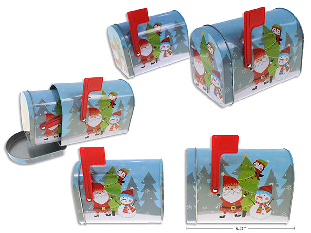 Carton of 12 Set/2 Xmas Mail Box Tin. LBL.