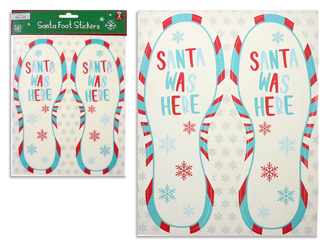 Carton of 24 2 Sheets 9.75in x 3-5/8in Xmas Santa Tracks Stickers. Pbh.