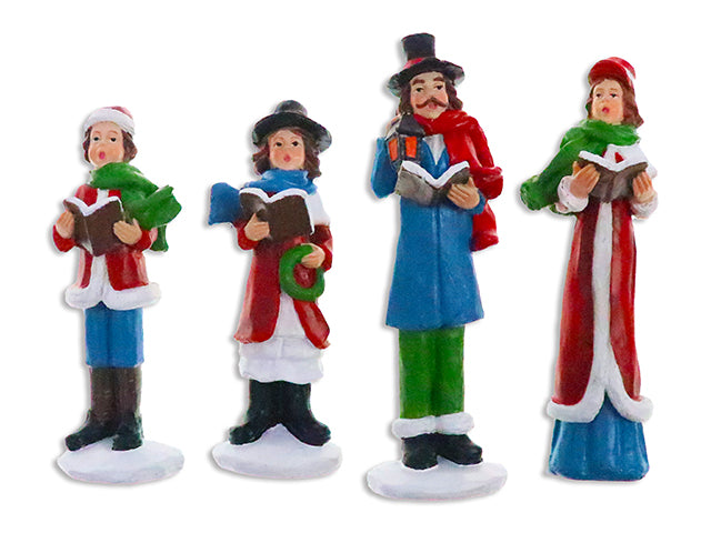 Carton of 24 Xmas Polyresin Carollers. 2 Asst.Sizes x 2 Asst.Styles. 24pcs/Eggcrate Tray.