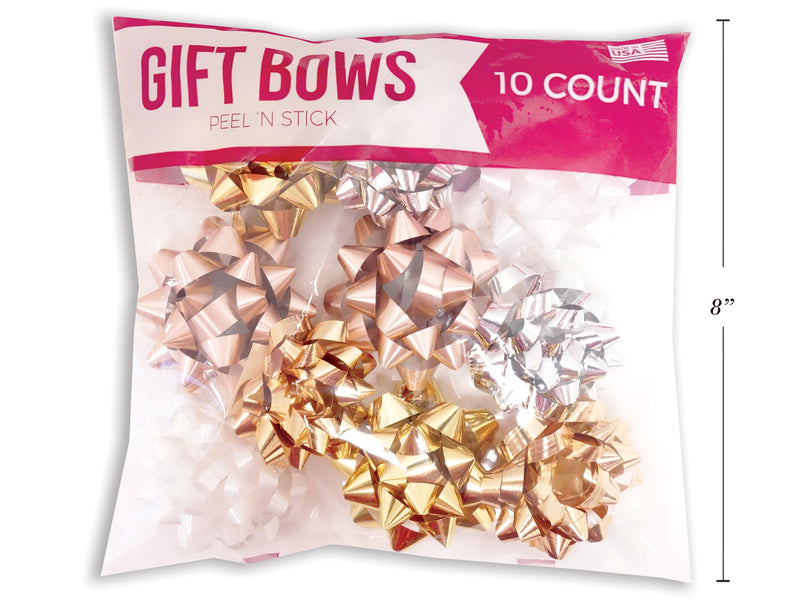 Carton of 12 Christmas Mini Posh Metalized Matte Bows 10 Pack