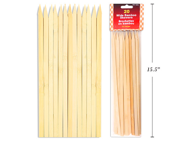 Bamboo Flat Wide Grill Skewers