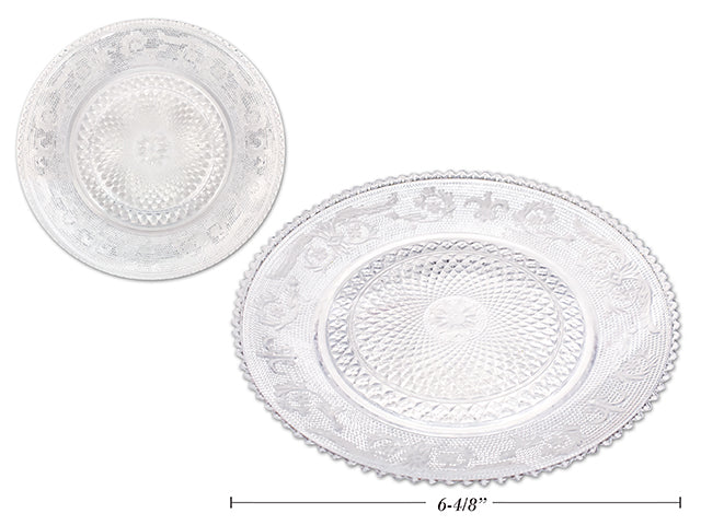 Serrated Edge Crystal Round Serving Plate