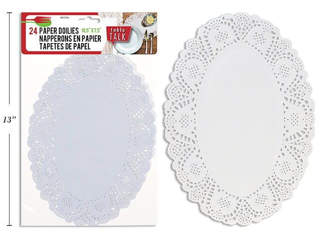 Oval Paper Doilies Small 24 Pack