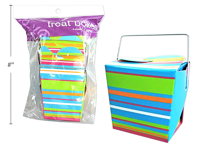 Bright Stripes Treat Box With Metal Handle