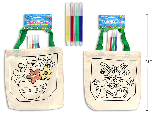 Craft Spring Tote Bag With Markers