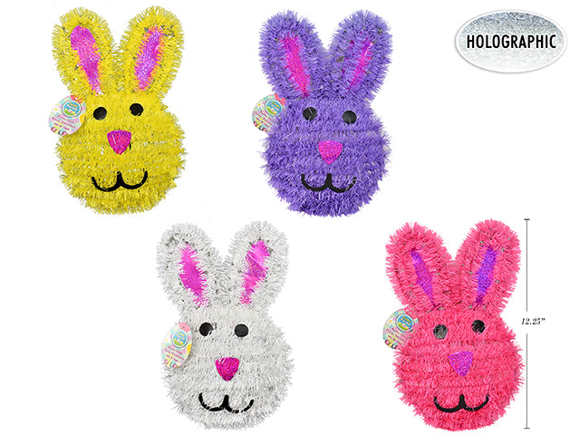 Hanging D Tinsel Bunny Head Holographic Decoration