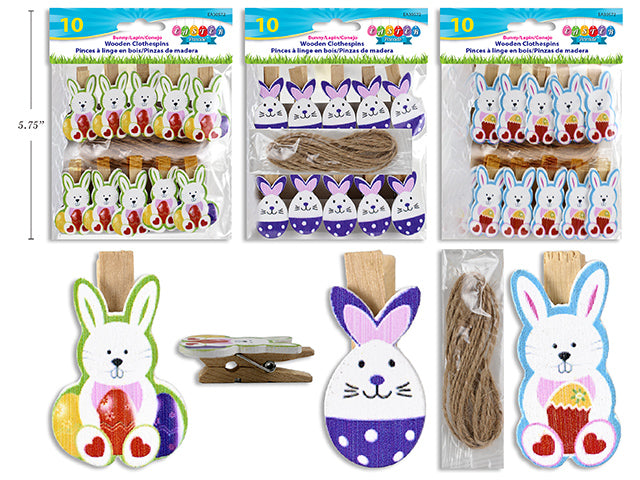 Easter Wooden Bunny Tip On Clothespin