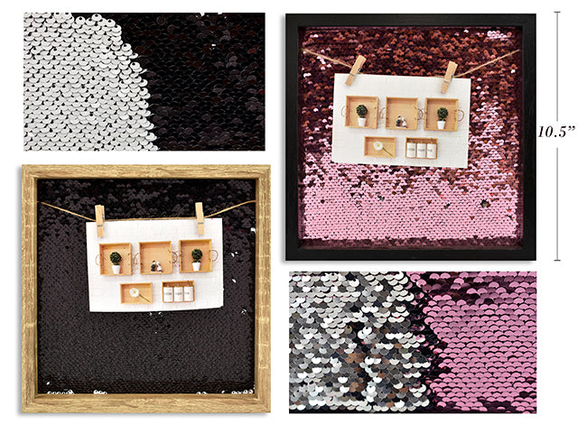 Color Changing Sequin Flip Shadow Box Clip Frame
