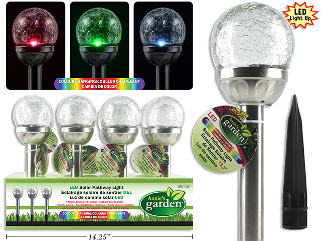 Crackle Glass Color Changing Led Light Stake