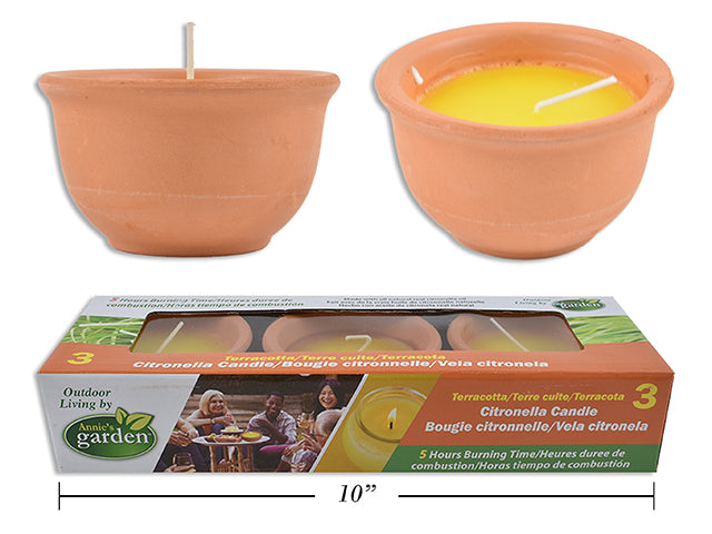 Garden Citronella Terracotta Candle Pots