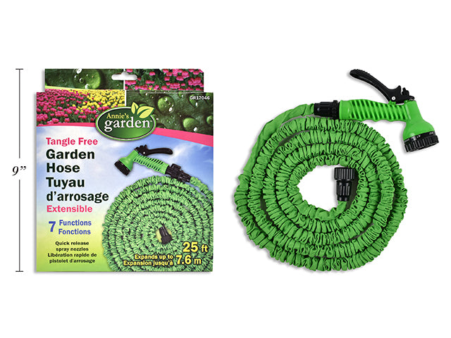 Tangle Free Garden Hose With Functions Quick Release Spray Nozzles