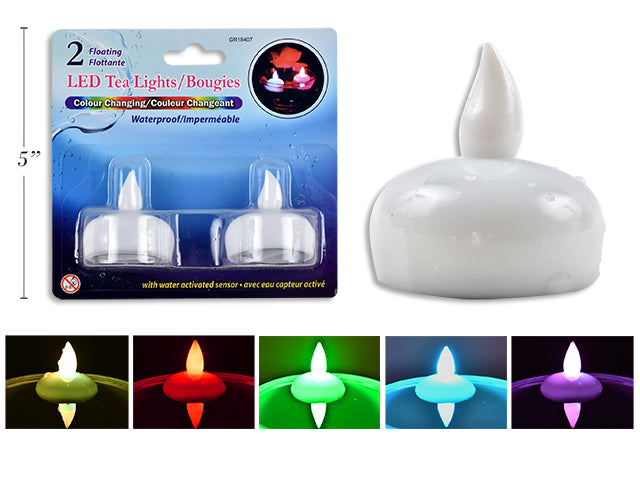 Led Color Changing Water Activated Waterproof Floating T Light Candle