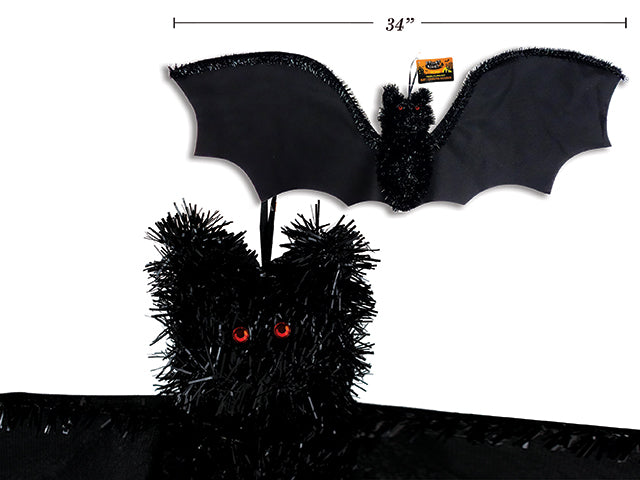 Flying Tinsel Bat With Red Crystal Eyes And Non Woven Wings