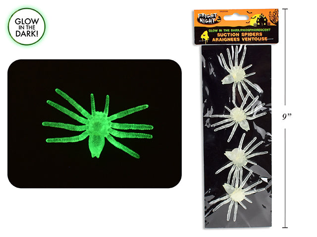 Glow In The Dark Suction Spiders