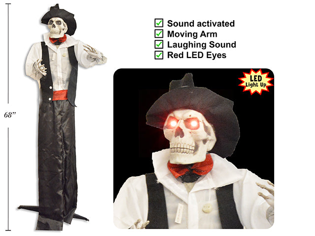 Sound Activated Moving Arm Animated Laughing Skeleton