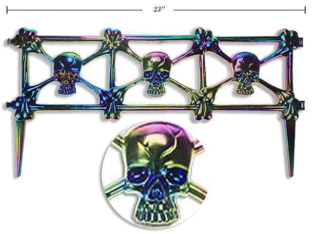Iridescent Electroplated Skull Fence