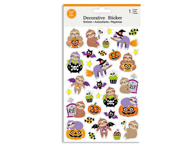 Halloween Silver Outline Foil Stickers
