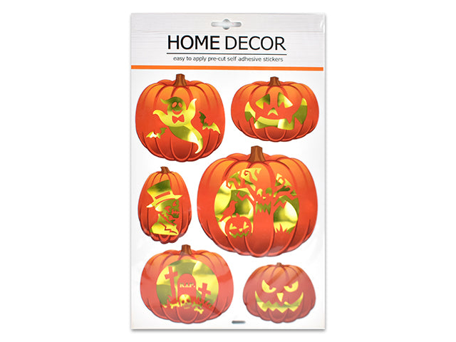 Halloween Pumpkin With Holographic Face Room Decor Stickers