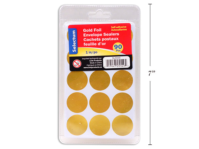 Gold Color Foil Round Stickers