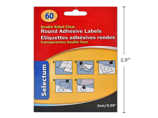 Double Sided Clear Adhesive Round Labels