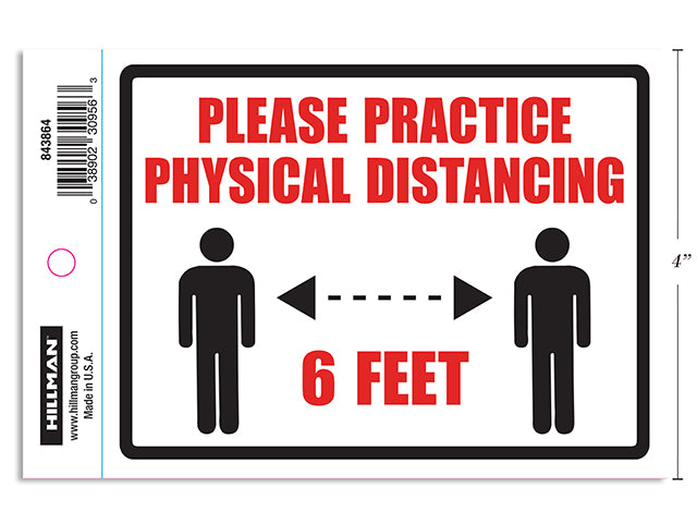 Physical Distancing Adhesive Decal Sign