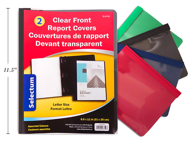 Clear Front Report Covers With Prong