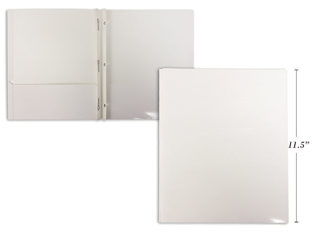 Prong Glossy Laminated Folder White