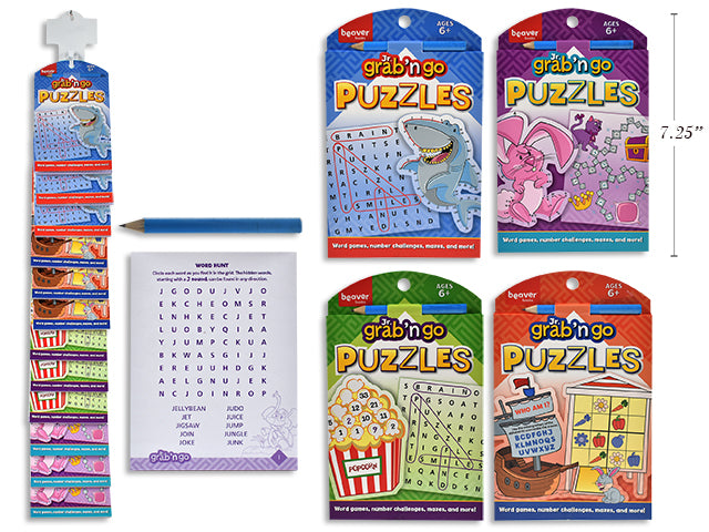 Grab And Go Junior Puzzle Book With Pencil
