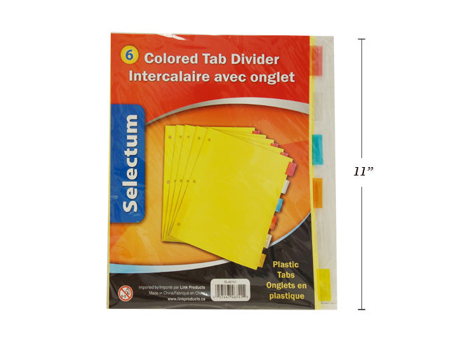 Colored Dividers With Plastic Tabs