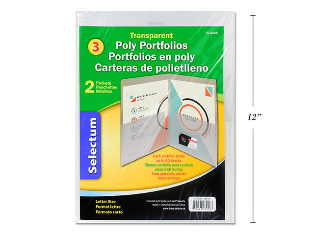 Pocket Poly Clear Portfolios