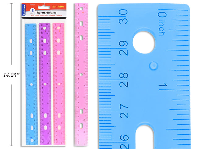 Plastic Rulers With Binder Holes