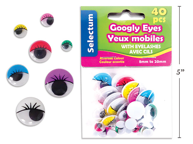 Goggle Eyes Assorted Colors With Eyelashes