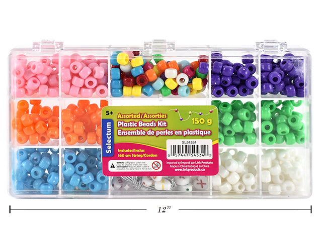 Assorted Plastic Colored Bead Kit