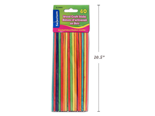 Round Wood Sticks Assorted Colors