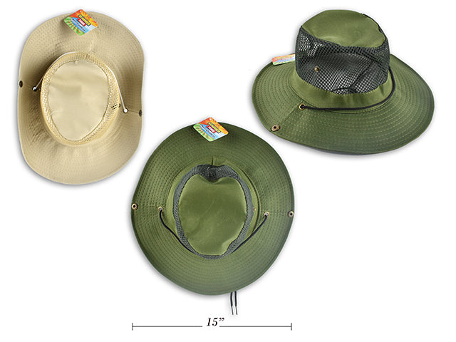 Ventilated Outdoor Hat With Draw String