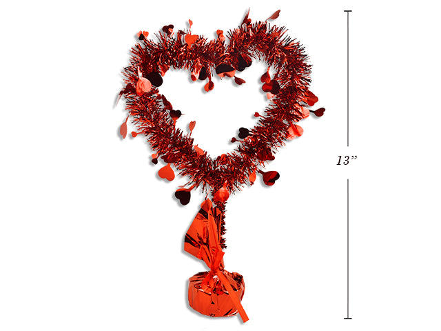 Tinsel Heart Tabletop Decoration