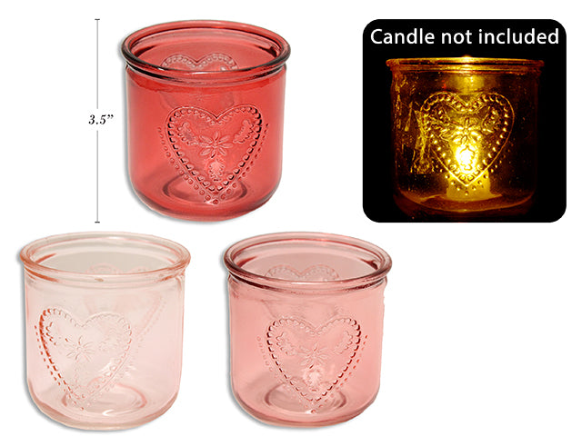 Embossed Heart Candle Holder