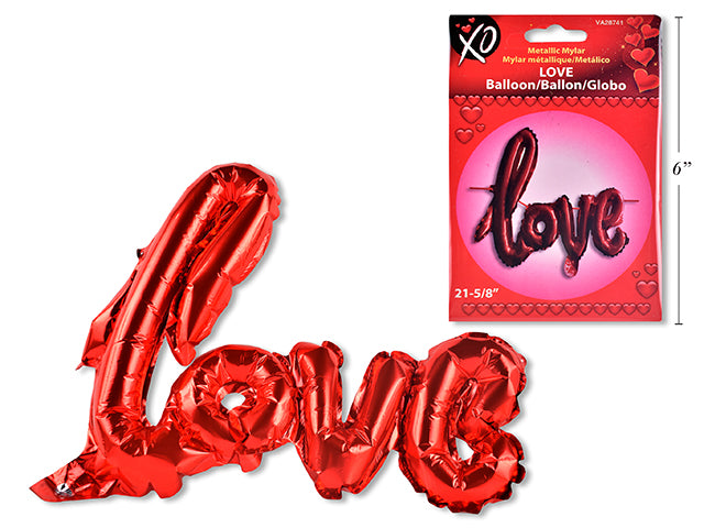 Valentines Metallic Mylar Love Balloon