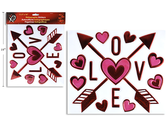 Valentines Holographic Puffy Room Decor Stickers