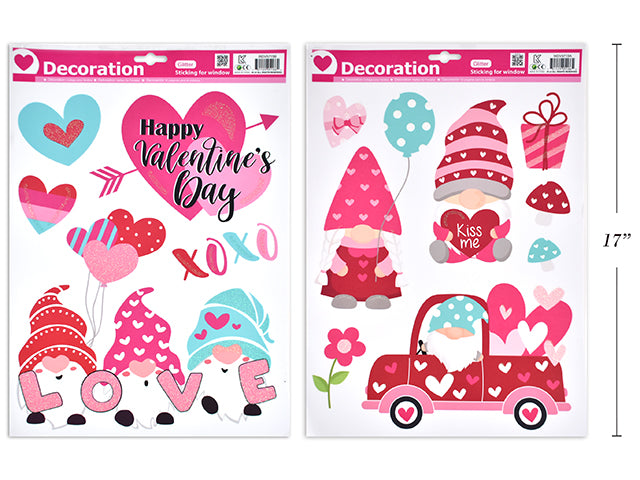 Valentines Gnome Window Clings