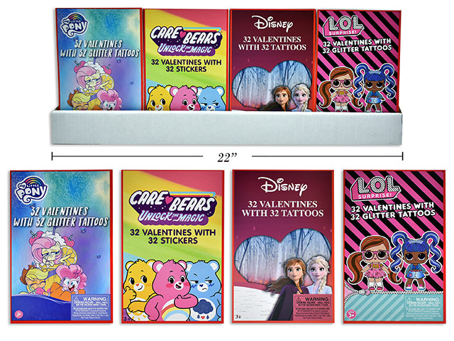 Deluxe Licensed Boys Care Bears Valentines Exchange Cards