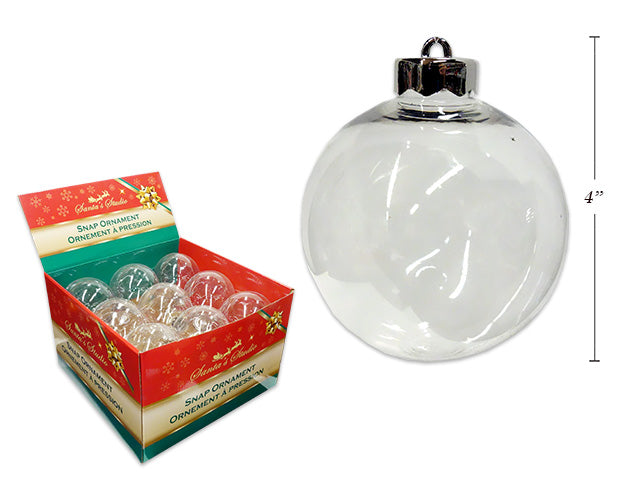 Clear Plastic Paint Your Own Ornament