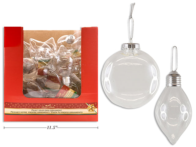 Clear Plastic Paint Your Own Flat Ornament