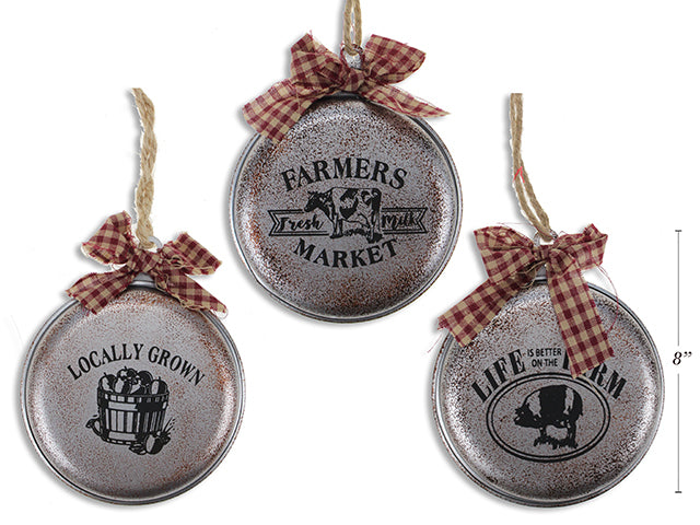 Antique Metal Farmers Market Cow Bell And Jute Hanger