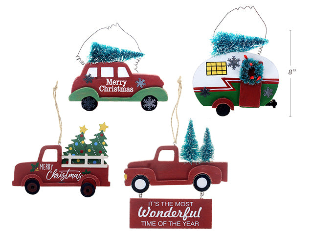 Christmas Vintage Car With Christmas Tree Ornament
